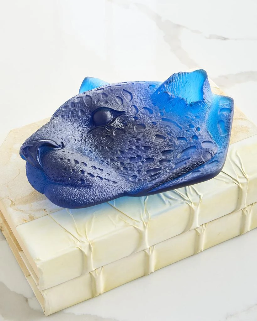 Daum Leopard Leaded Crystal Tray 1
