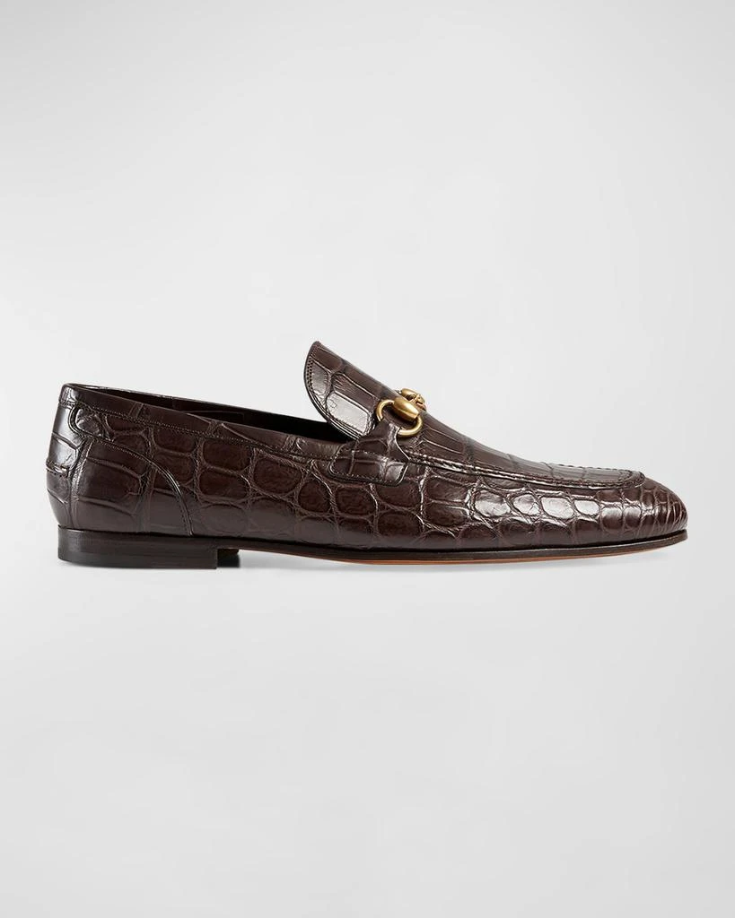 Gucci Men's Jordaan Crocodile Loafers 1