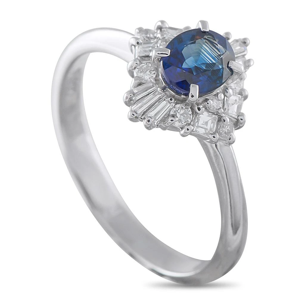 LB Exclusive Platinum 0.29 ct Diamond and 0.72 ct Sapphire Ring  MF23-010226