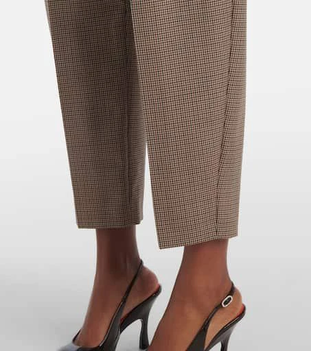 Stella McCartney Houndstooth cropped wool wide-leg pants 6