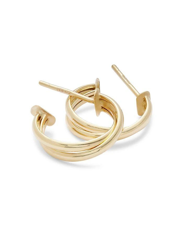 Alberto Amati 14K Yellow Gold Twisted Double Row Small Hoop Earrings 4
