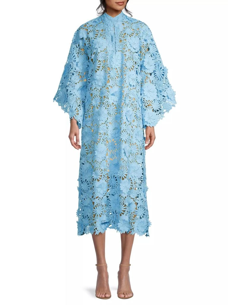 La Vie Style House Floral-Lace Caftan Midi-Dress 2
