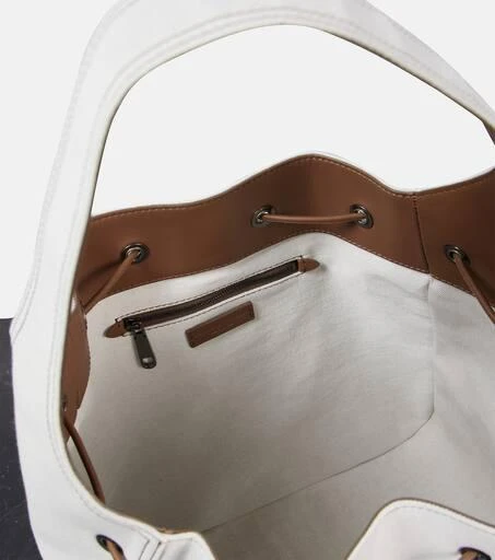 Brunello Cucinelli Foulard Large canvas bucket bag 3