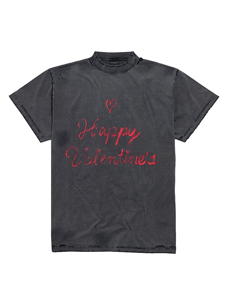 Balenciaga Lipstick Valentines T-Shirt Oversized - T-Shirts - Free