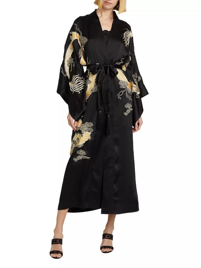 Josie Lucky Dragon Silk Long Robe 3