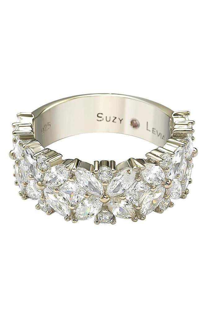 Suzy Levian Multicut Cubic Zirconia Floral Eternity Ring 4