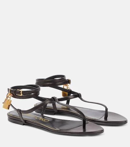 Tom Ford Padlock leather thong sandals 1