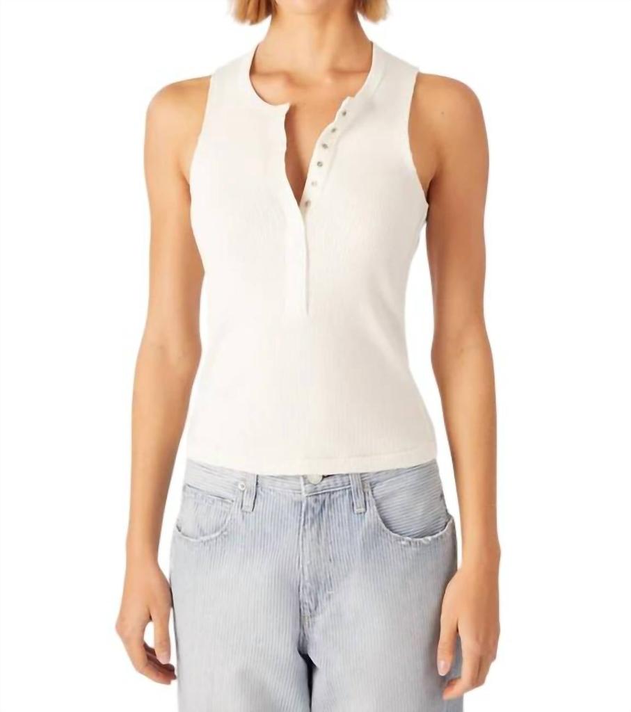 AMO Frances Tank Top In Eggshell