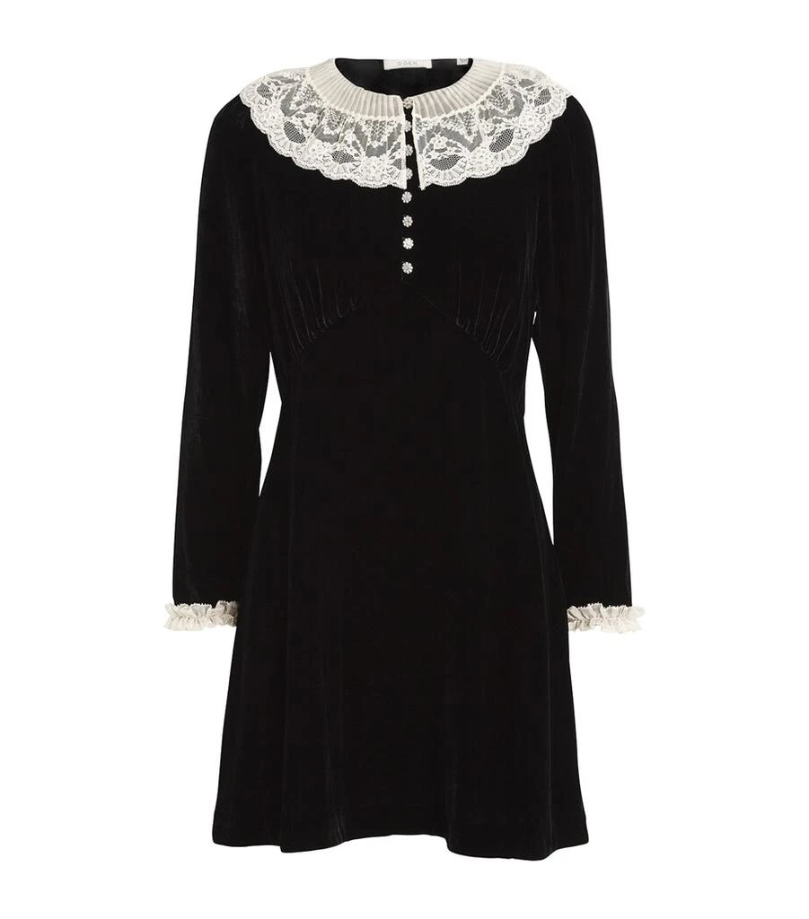 DÔEN Velvet Lace-Trim Lisbeth Mini Dress 1