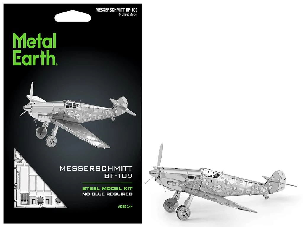 Metal Earth Model Kit Messerschmitt BF-109 Fighter Aircraft "German Luftwaffe" (Moderate Difficulty) Steel Model by