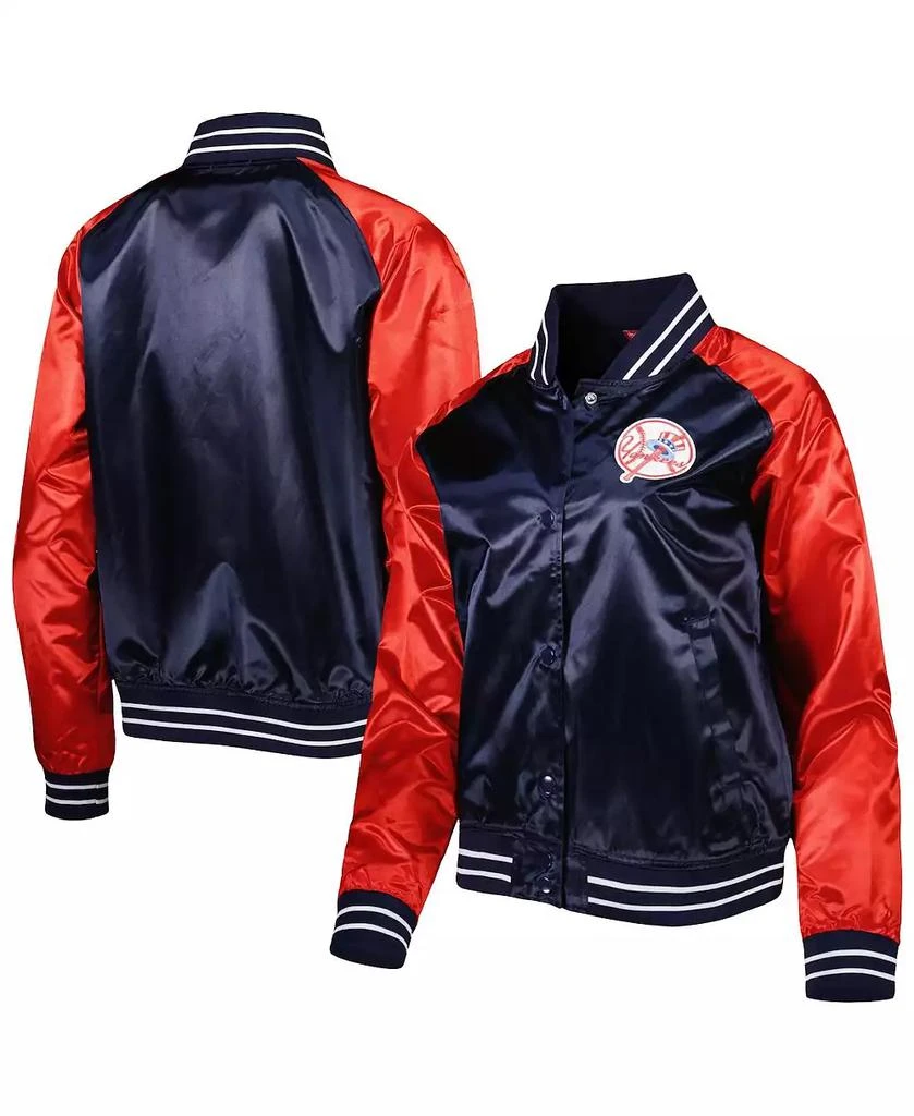 Mitchell & Ness Women's Navy New York Yankees Team 2.0 Satin Raglan Full-Snap Jacket 1