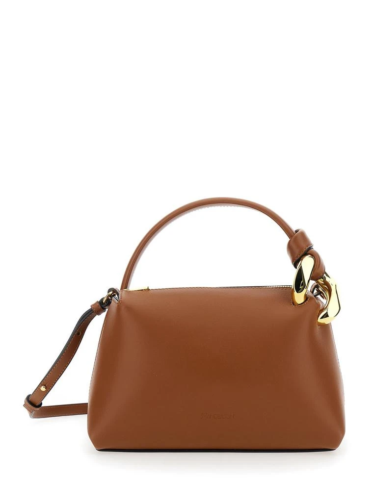 JW Anderson corner Small Brown Handbag With Metallic Knot Detail In Leather Woman 1