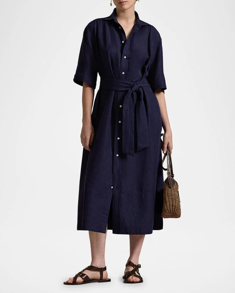 Ralph Lauren Belted Silk-Blend Shirtdress 2