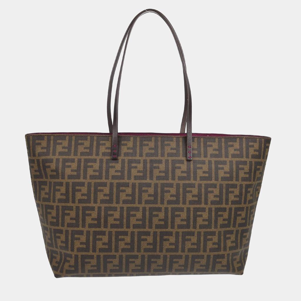 トートバッグ Fendi Embroidered Jacquard Large Roll Shopping Bag Fendi Women Embroidered Jacquard Large Roll Shopping Bag In