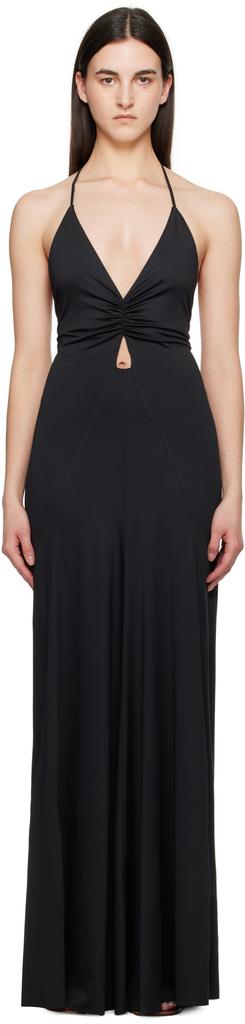 Shop BLACK JUMPSUIT WITH VISCOSE BLEND BELT on Sale at