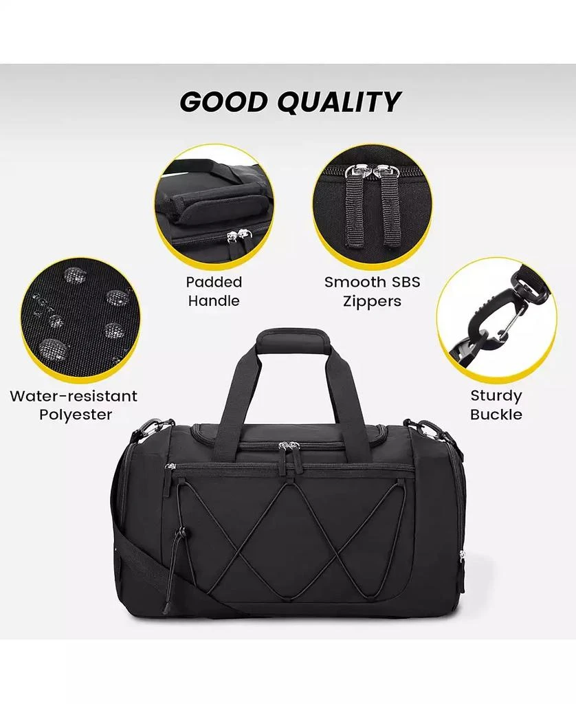 Urtala Gym Bag for Men - 21 Inches Duffle Bag for Travel Lightweight Duffel Bag with Shoe Compartment Personal Item Travel Bag Weekender Bag for Travel Sports Gym - Black 5