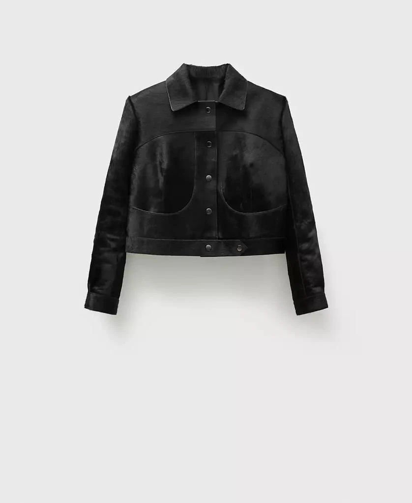 Mango Women's Fur-Effect Leather Jacket 8