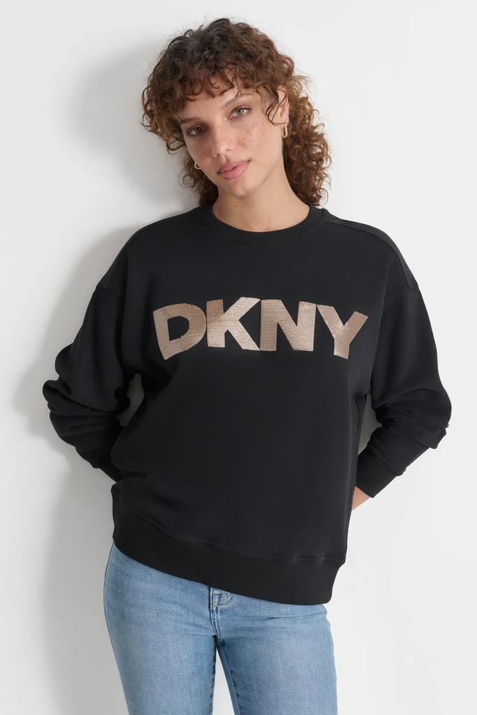 DKNY SEQUIN LOGO SWEATSHIRT