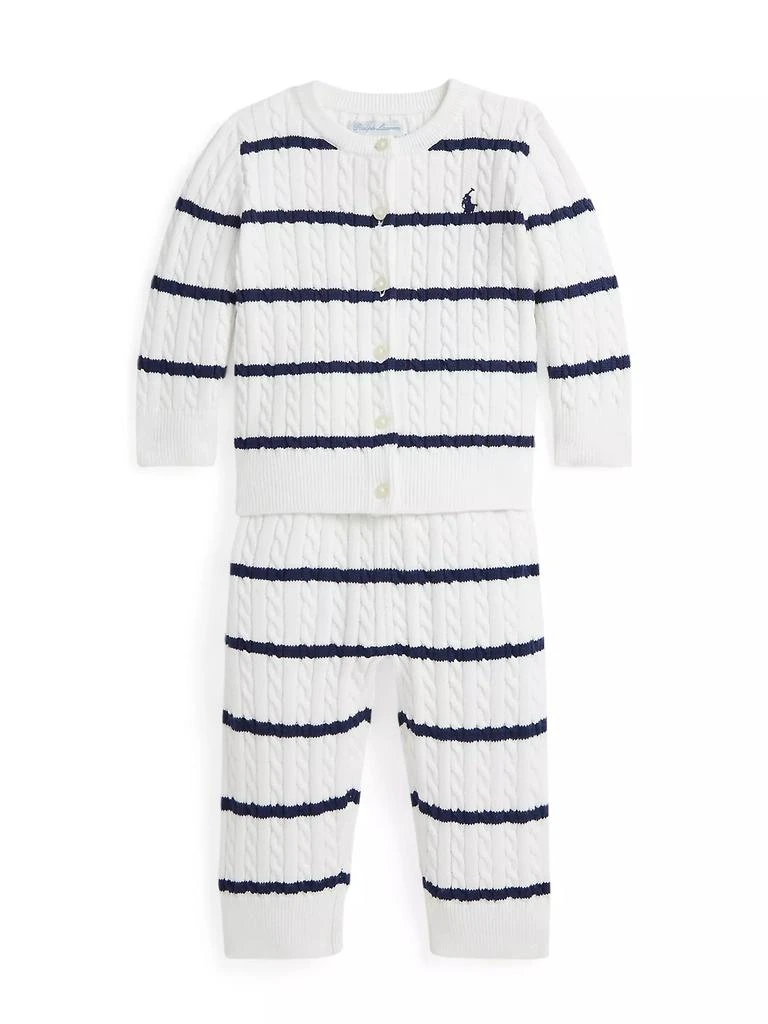 Ralph Lauren Baby Girl's Striped Cardigan & Joggers Set 1