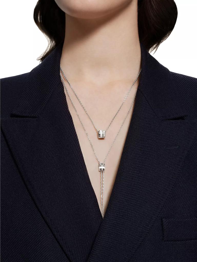 Boucheron Quatre White Edition 18K White Gold, HyCeram & 0.24 TCW Diamond Pendant Necklace