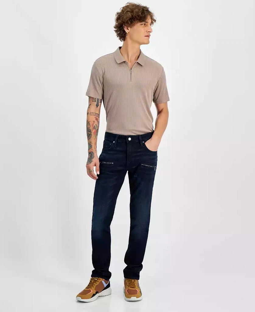 GUESS Men's Finnley Slim-Fit Jeans, Dark Wash 1
