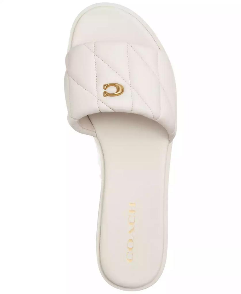 【COACH】Holly Quilted Puffy C Slide Flat Leather Sandals COACH Holly Quilted Puffy C Slide Flat Leather Sandals - Macy's