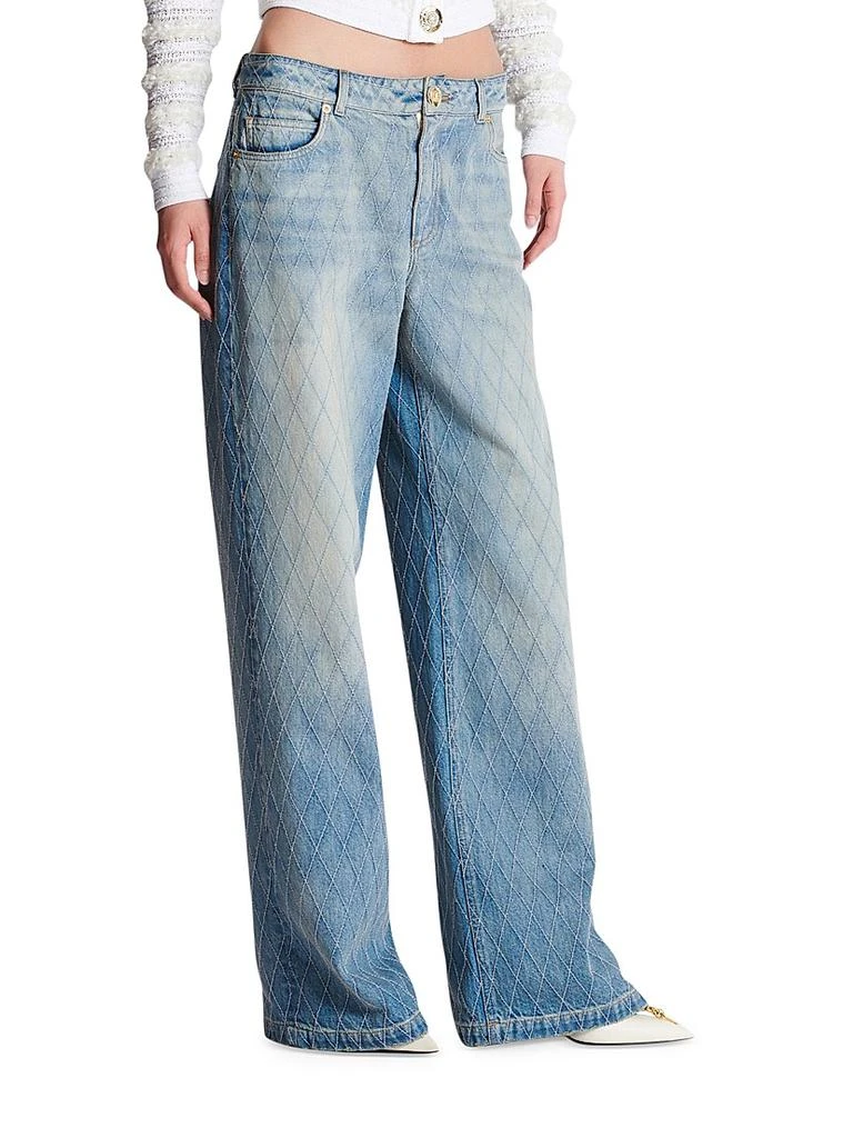 Balmain Quilted Straight-Leg Jeans 4