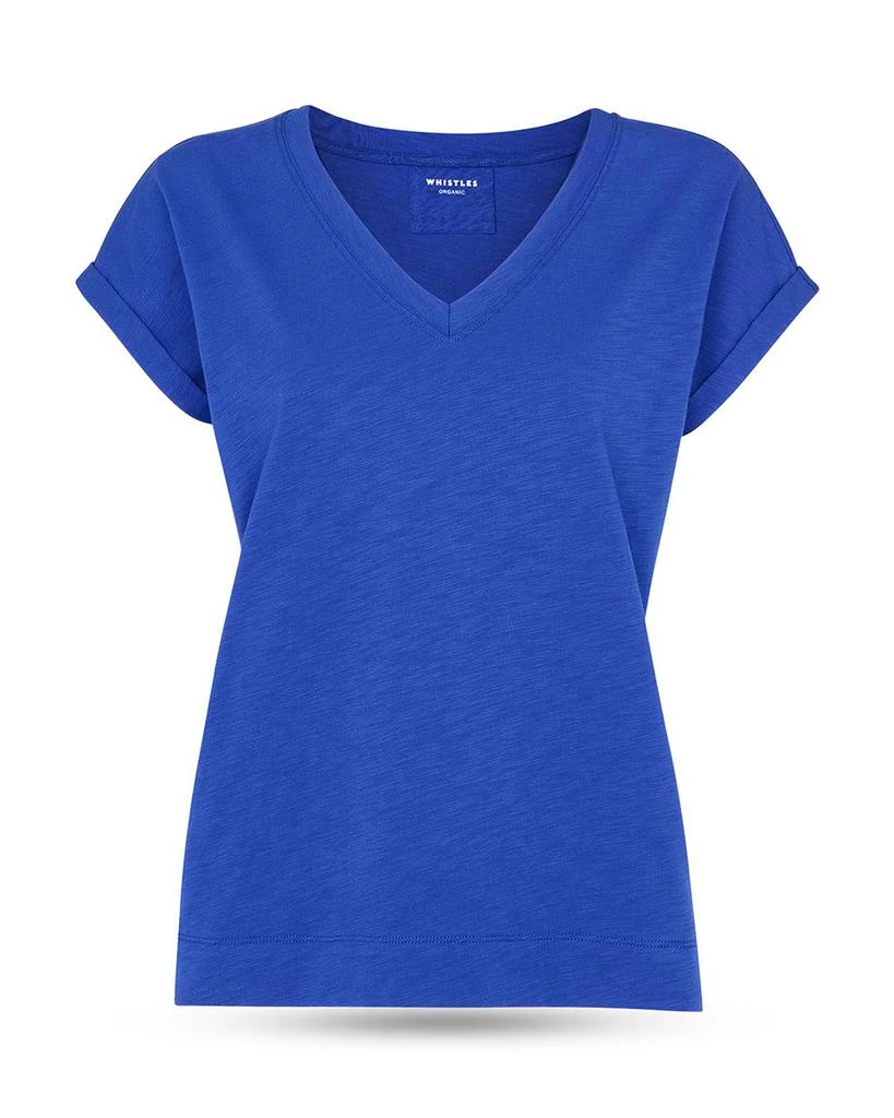 Whistles Willa V Neck Cap Sleeve Tee 5