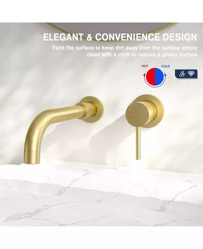 Slickblue Wall Mount Faucet for Bathroom Sink or Bathtub Sleek and Space-Saving Design 4