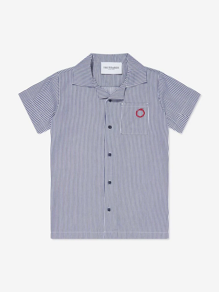 TRUSSARDI Trussardi Boys Copren Short Sleeve Shirt in Navy 1