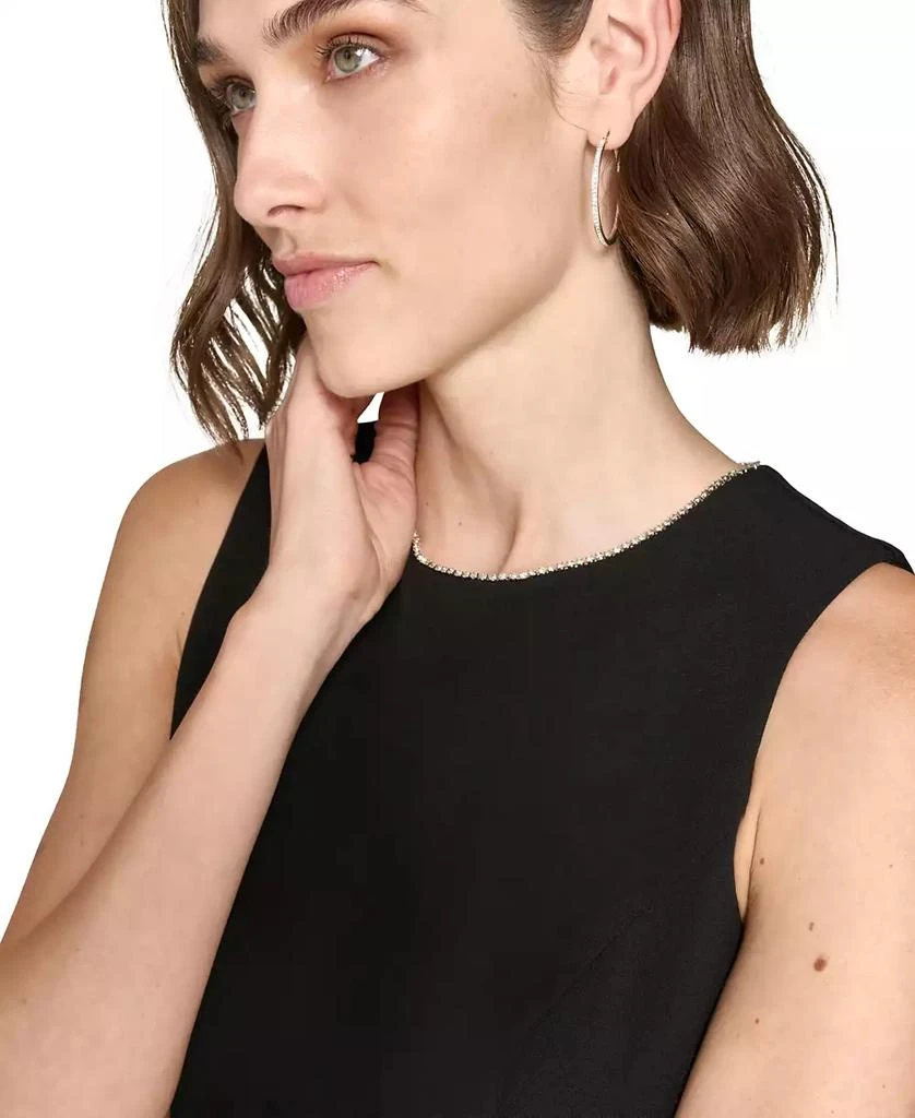 Karl Lagerfeld Paris Women's Drop-Waist Velvet-Trim Dress 3