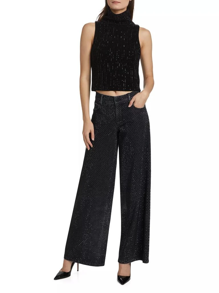 Alice + Olivia Trish Crystal-Embellished Wide-Leg Jeans 2