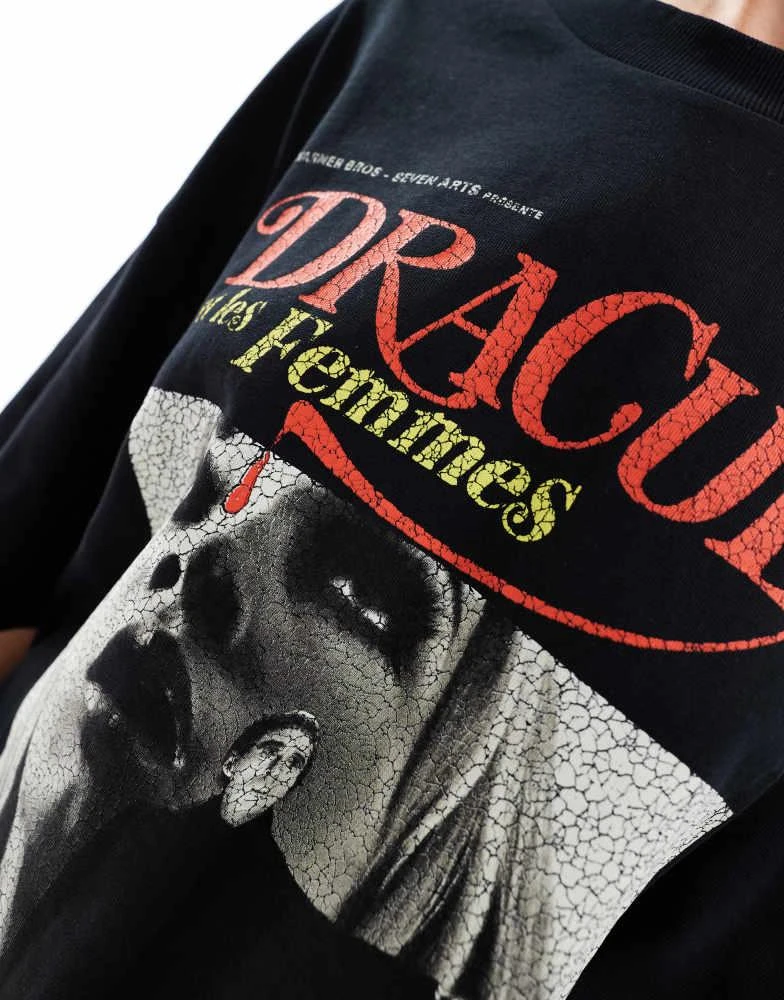 ASOS ASOS DESIGN oversized t-shirt with dracula license graphic in black 2