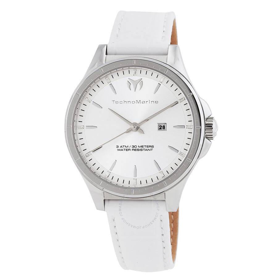 TechnoMarine MoonSun Date Quartz Silver Dial Ladies Watch TM-822039