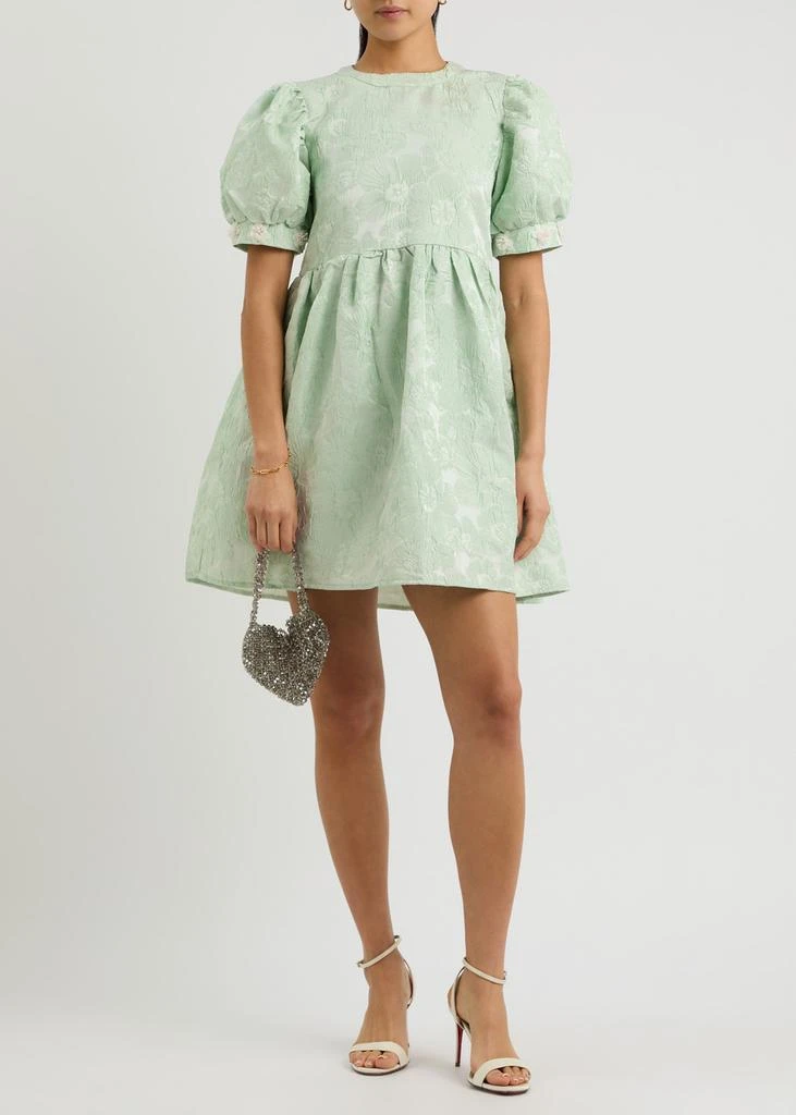 Sister Jane Plume floral-jacquard cloqué mini dress 4