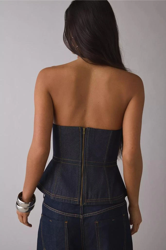 Glamorous Glamorous Denim Strapless Peplum Bustier Top 2