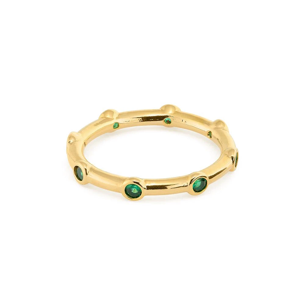 Orelia London Emerald Stationed Crystal Ring S/M