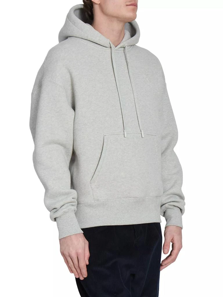 AMI Logo-Embossed Cotton-Blend Hoodie 4