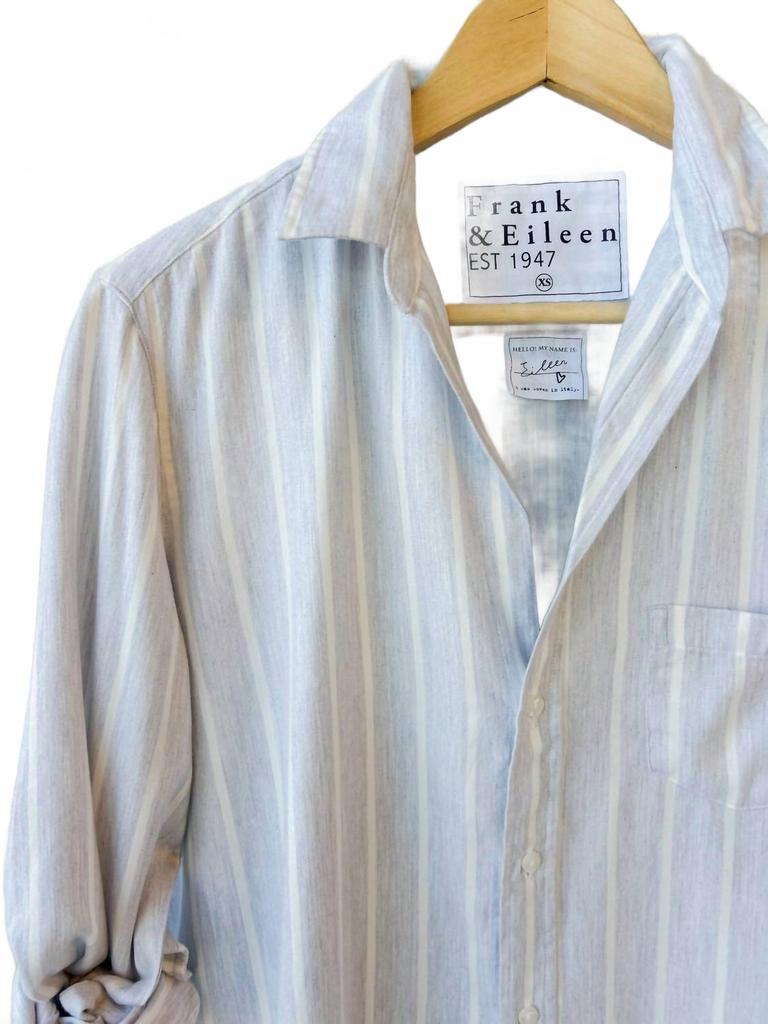 Frank & Eileen Relaxed Button-Up Shirt In Gray Melange Stripe