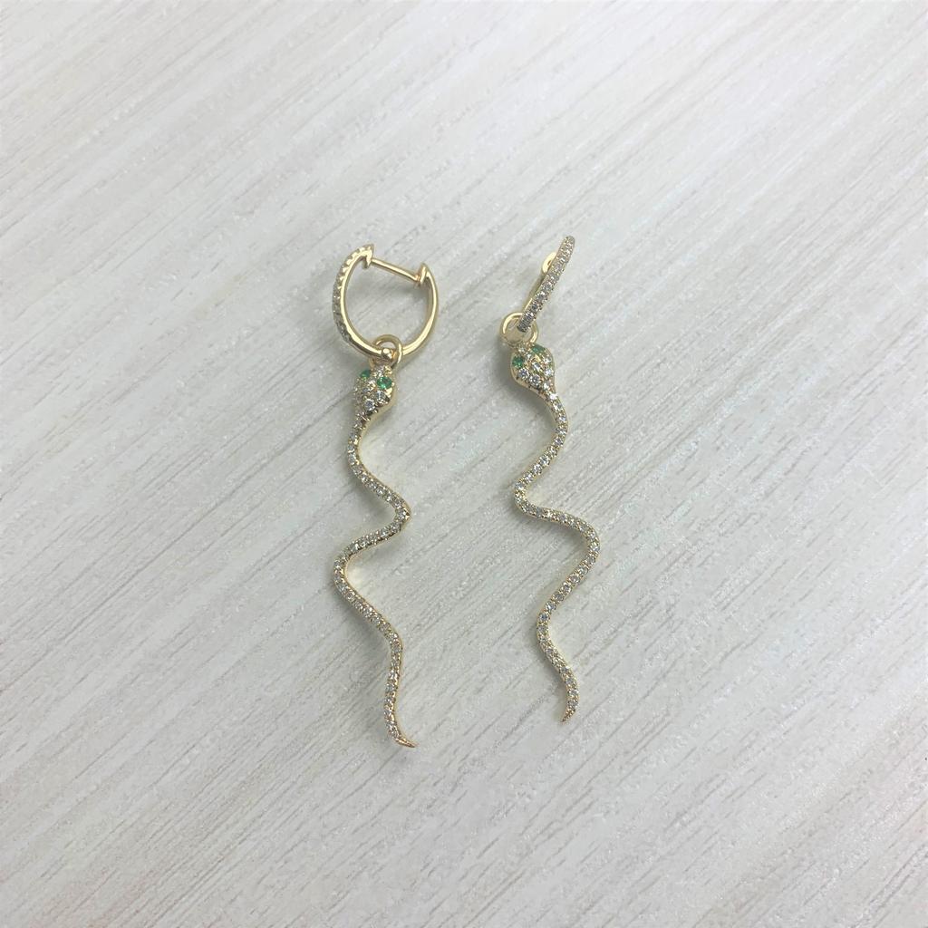 Sabrina Designs 14k Gold & Diamond Snake Earrings