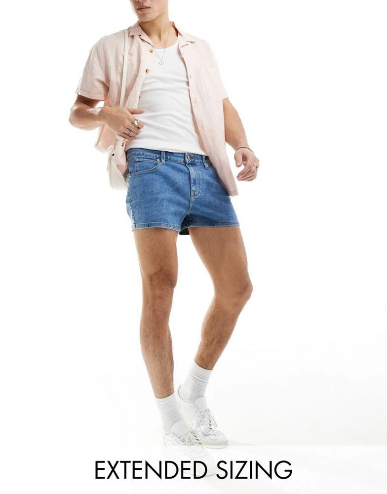 ASOS ASOS DESIGN extreme skinny shorts in light wash blue 1