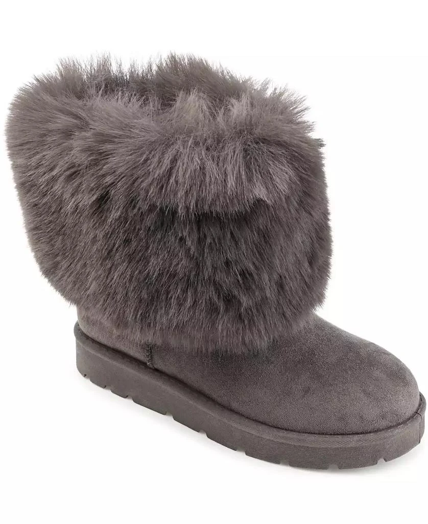 Journee Collection Women's Shanay Lug Sole Faux Fur Cold Weather Boots 1