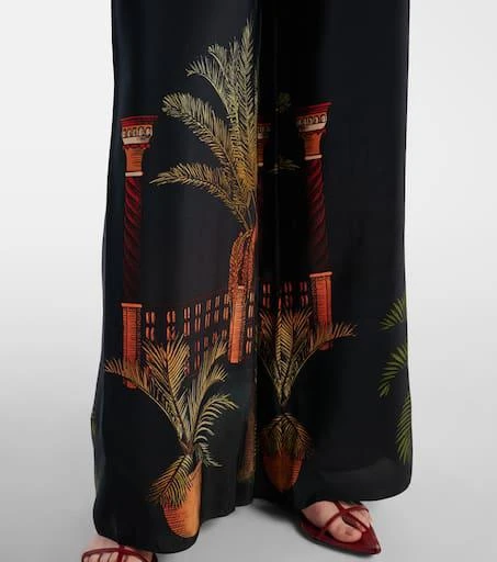 JOHANNA ORTIZ Printed high-rise silk wide-leg pants 5