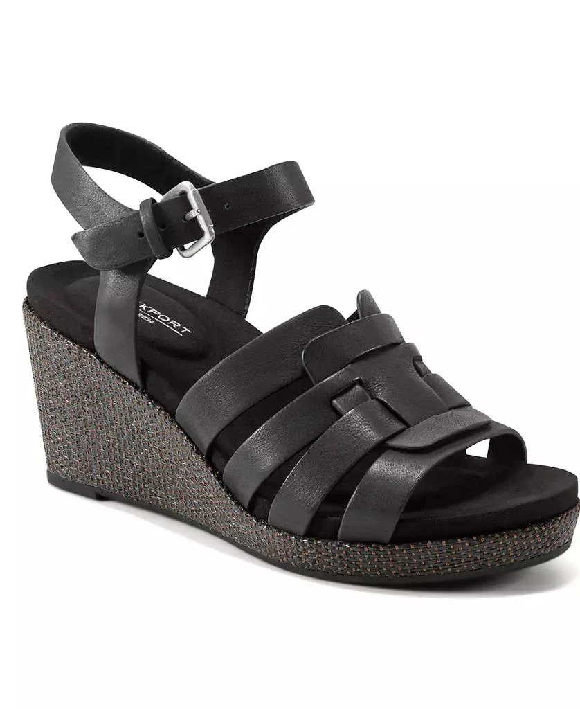 Rockport Women's Bessa Open Toe Strappy Wedge Sandals 1