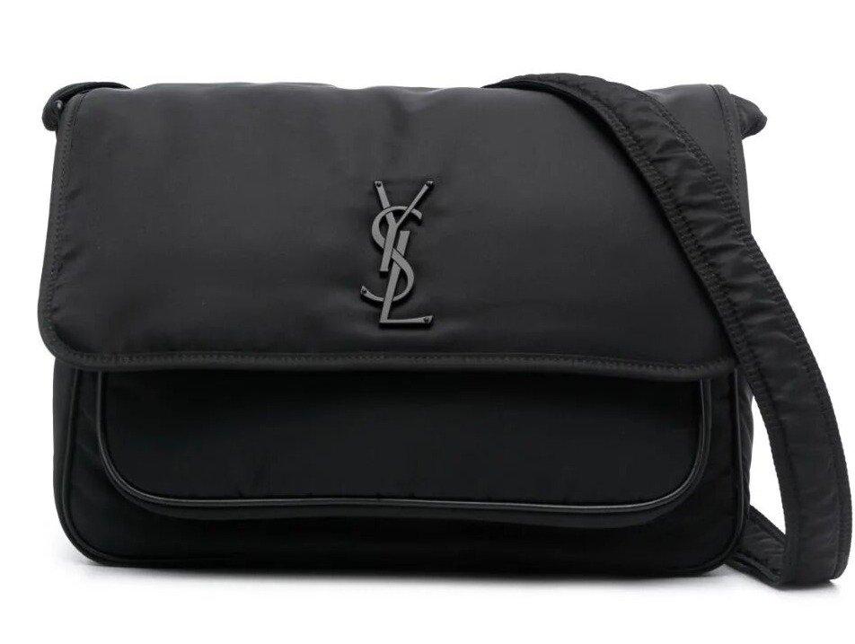 ショルダーバッグ Saint Laurent Dark Blue Nylon Niki Crossbody Bag Yves Saint Laurent Dark Blue Nylon Niki Crossbody Bag