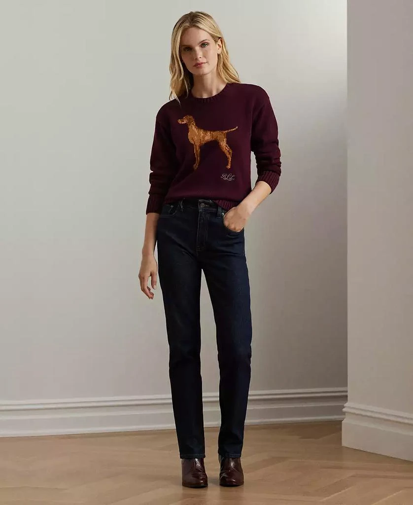 Ralph Lauren Women's Intarsia-Knit Vizsla Cotton Sweater 4