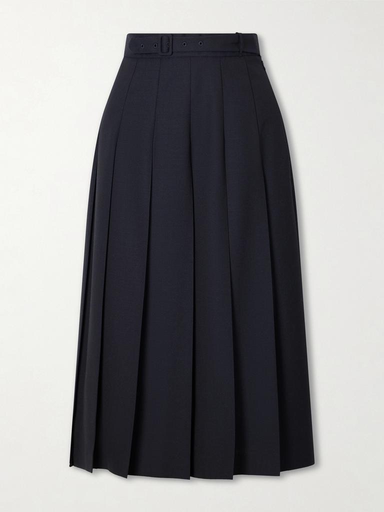 AURALEE Blue & White Airy Smooth Cashmere Maxi Skirt - Dresses