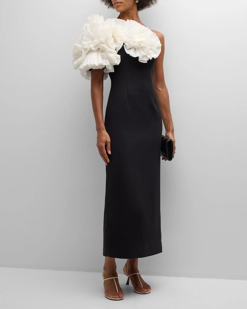 Acler Hampstead Frilled One-Shoulder Midi Dress 3
