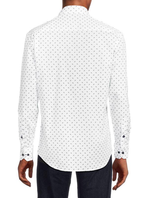 Bertigo Gershon Micro Ditsy Print Shirt