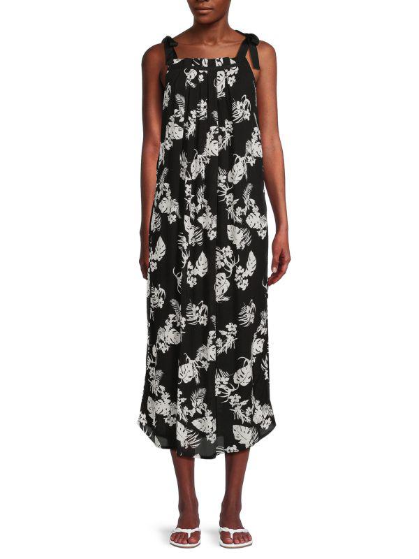 Bobeau Tie Midi Shift Dress